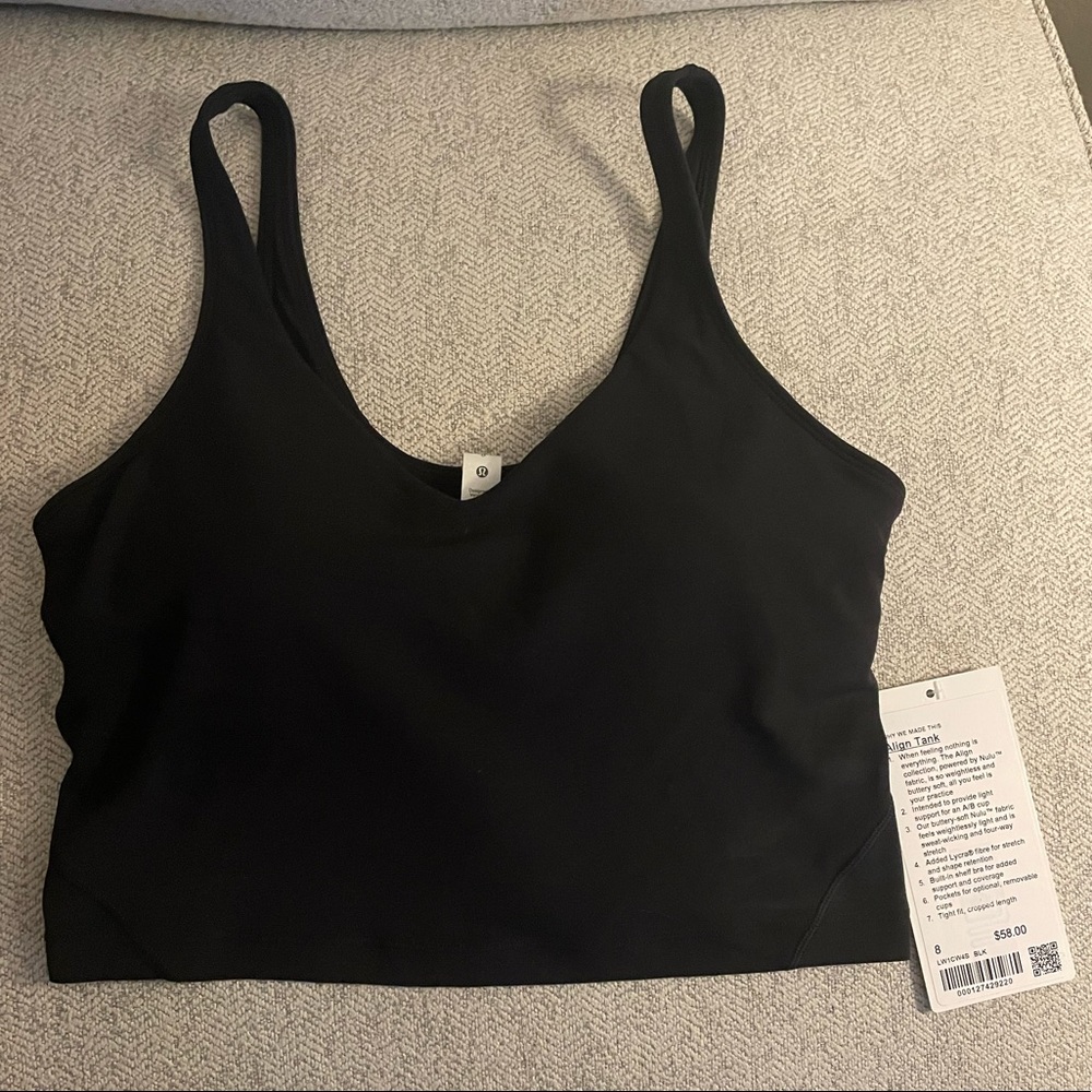 Lululemon Size 8 Black Align Tank